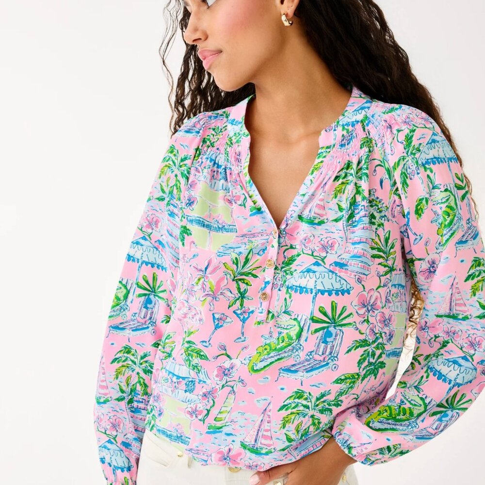 Sunny Dee Elsa Silk Top by Lilly Pulitzer